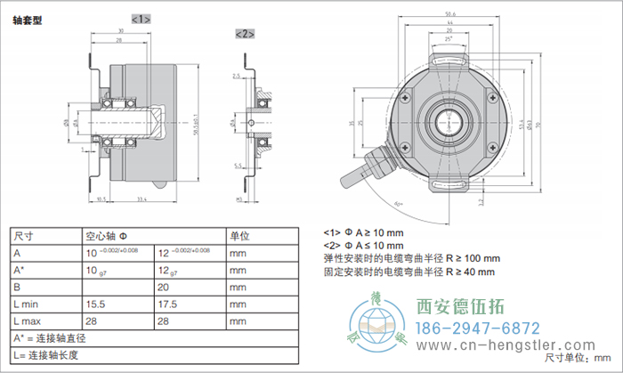 RI58-H標(biāo)準(zhǔn)空心軸光電增量編碼器的外形及安裝尺寸 德國(guó)hengstler(亨士樂)編碼器